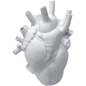 Gothic Decor Resin Flower Vase Resin Anatomical Heart Vase Human Heart Shaped Vase Statue Decor,for Desktop Decorations Craft Home Decor Creative Gifts,White