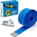 Flexible Race Car Track for Kids Toy, 19Ft Portable TwoLane Racing Starter Set, Wall Mount Suction Cups Magnets Hooks, Compatible for Vehicles up to 1/64th Scale-Blue
