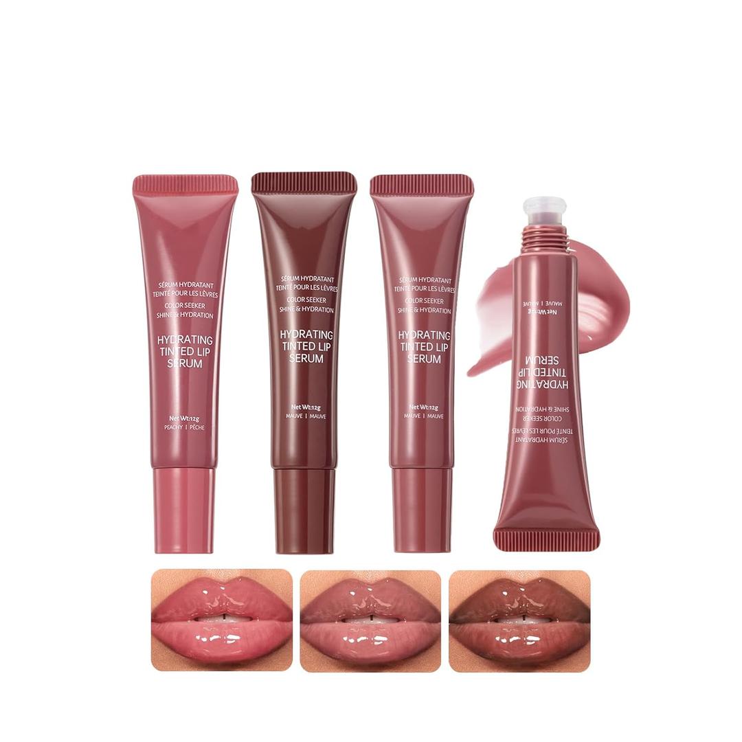 3 Colors Hydrating Lip Gloss Lip Jam, High Shine Glass Finish Glossy Plumping Nude Colors Lipgloss, Lip Jelly Liquid Lipstick for Women