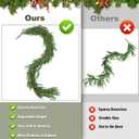 9Ft Christmas Norfolk Pine Garland, Real Touch Artificial Norfolk Pine Winter Greenery Garland for DIY Christmas Wreath Xmas Indoor Outdoor Home Decor