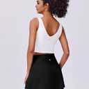 PINSPARK Womens Tennis Skirt High Waisted Golf Skort with 2 Pockets Stretchy Athletic Skirts for Workout Pickleball Running (Black, L)