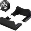 Colingmill 2 Pcs Car Tire Display Stand Wheel Display Rack Adjustable Width Rim Storage Wheel Rim Holder Tyre Stand Base Tire Tray Base for Exhibition Shop Garage Trade Show, Black