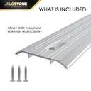 JELOSTONE 5''W x 1/2''H x 36''L Heavy-Duty Commercial Aluminum Door Threshold (Mill Aluminum) - ADA Accessible, Barrier Free, Fire Rated Door Saddle, Exterior Door Threshold, B301N
