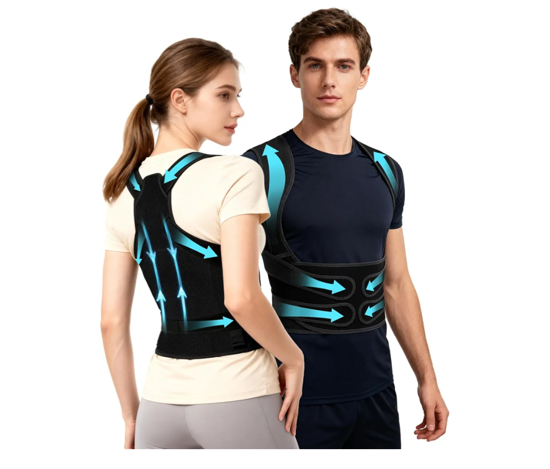 KNXWALT Posture Corrector for Women & Men, Back Brace Straightener with Adjustable Support, Relief for Neck/Shoulder/Back Pain, Scoliosis & Hunchback Correction, Breathable Mesh Designy L