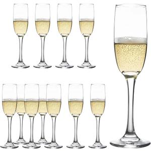 Champagne Flute Glasses Set of 12, 6 Oz Classic Champagne Glass Set for Wedding, Birthday, Anniversary, Party