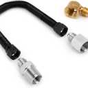 Stanbroil 3/8" X 12" Non-Whistle Flexible Flex Gas Line Connector Kit for NG or LP Fire Pit and Fireplace