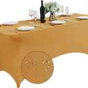 SuperO Waterproof Spandex Table Cover for 6FT Table Universal Fitted Stretch Tablecloth for Party, Banquet, Wedding and Events-Gold (72" x 30" (Rectangular))