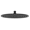 Aquaiaw Fixed Rainfall Shower Head, Seamless Laser Soldered 304 Stainless Steel, Integral 1-Piece, Wall Or Ceiling High Pressure Head Shower, 2.5 GPM, Brass Joint (12 inch Round, Matte Black)