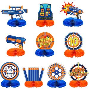 10 Pieces Dart War Party Decorations Nerf Dart War Gun Party Honeycomb Centerpieces Birthday Party Table Toppers Double RZ0037 0 10 Pieces Dart War Party Decorations Nerf Dart War Gun Party Honeycomb Centerpieces Birthday Party Table Toppers Double RZ0037 0