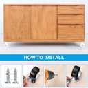 PATIKIL 1.5" Plate Swivel Caster Wheels, 4 Pcs Silent Fixed Plate Casters with M4 Screws Load Capacity 132Lbs for Furniture Cart Trolley, Black(1 with Brake, 1 Without Brake)