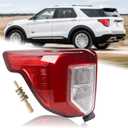 USA Type Tail Light W/Plastic Screw Stud With Thread Rear Lamp Assembly Compatible for 2020-2023 Ford Explorer XLT/Limited/Platinum/King Ranch Left Driver Side LB5Z13405F FO2800275