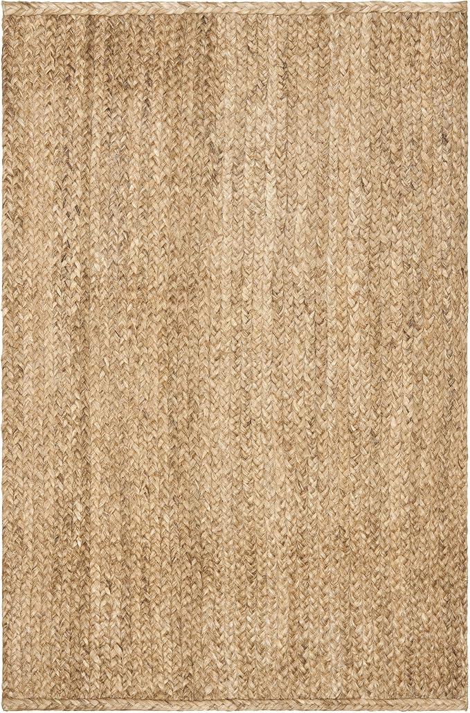 Abaca Collection Area Rug - 6' x 9', Natural, Handmade Woven Jute, Ideal for High Traffic Areas in Living Room, Bedroom