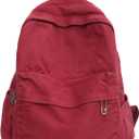 AFGWK Vintage Canvas Backpack for Women Grunge Hippie Cute Boho School Backpack Casual Y2K Aesthetic Backpack (Red)