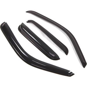 Tuningpros Window Visor Compatible With 1999-2006 Silverado 1500 EXT Cab, DGWV2-049 Outside Mount Deflector Rain Guard Dark Smoke, 4 Pcs Set
