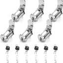 goldenwarm 6 Pack Cam Locks Keyed Alike Cabinet Lock File Locks 1-1/8'' Toolbox Lock with Keys Mailbox Lock, Fits on 1'' Board Thickness, Zinc Alloy with Satin Nickel Finish