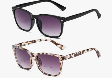 Bifocal Sunglasses For Women Classic Retro Reading Sunglasses 2 Pack UV400 Sun Readers Glasses With Metal Spring g +1.5