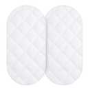 Yoofoss Waterproof Bassinet Mattress Pad Cover 2 Pack Fit for Hourglass/Oval Bassinet Mattress, Baby Bassinet Mattress Protector for Boys and Girls 32"X16" White