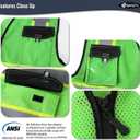 JKSafety Hi Vis Reflective Safety Vests for Men Women High Visibility Vest with Pockets Mesh Fabric Construction Safety Apparel Neon Vest for Work (220-Green XL)