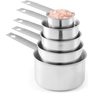 Stainless Steel Measuring Cups, Laxinis world 5 Piece Stackable Measuring Set (1)