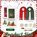 Berlune Christmas Scarf with Fringe Bulk Winter Soft Scarves for Women Men with Xmas Gift Boxes for Christmas Winter Party (Red,green)