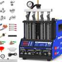 MR CARTOOL V308 Injector Cleaner Machine 4-Cylinder, 110V Injector Cleaner Tester Machine Heated Ultrasonic Fuel System Injection Cleaning Kit for Gasoline Car Motorcycle