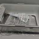 Enclosed Stainless Steel Cat Litter Box with Lid Extra Large Litter Box for Big Cats XL Metal Litter Pan Tray with High Wall Sides Enclosure, Non-Sticky, Anti-Leakage, Easy Cleaning (6" Deep Light Grey)