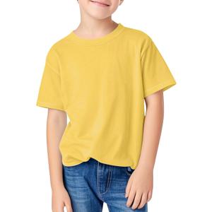 Boys Summer T Shirt Crew Neck Short Sleeve Solid Tees Comfortable Stylish Basic Tops Kids 5-14 Years