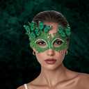 Butterfly Masquerade Mask for Women Lace Venetian Masks Halloween Mardi Gras Party Prom (Green)
