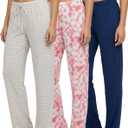 Real Essentials 3 Pack: Womens Ultra-Soft Comfy Pajama Lounge Pants Sleepwear (XX-Large)