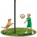 Tetherball Set, 12 FT Adjustable Pole with 2 Rubber Tetherball Balls, Heavy Duty Complete Game Kit with Rope & Air Pump, Ideal for Outdoor Backyard Lawn for Family