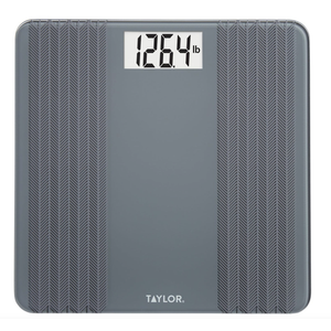 Taylor Digital Glass Scale with Textured Herringbone Design