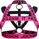 JOCKMAIL Mens Fitness Harness Shoulder Strap Mens Fitness Body Chest Half Harness Athletic Shoulder Strap Harness (One Size, Rose1)