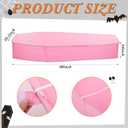 Liliful Halloween Cemetery Pop up Coffin with Lid, 60 Inch Collapsible Scary Fake Fabric Coffin Prop Life Size, for Graveyard, Halloween Decoration, Lawn, Party (Pink,Lifelike), 60" H x 24" W x 10.5" D