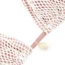 ZAFUL Women's Triangle Bikini Top Multiway Fishnet Tie Back Bandeau Halter String Bikini Swimsuit Bathing Suit (Pink, M)