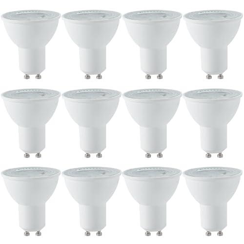 Bravsekai Gu10 Light Bulbs,12 Packs 4000k White Light Gu10 Led Bulb, Equivalent to 35w Halogen, 110v Spotlight Led Bulb Gu10, Widely Used in Shops, Living Rooms, Kitchens, Bathrooms, Bedrooms