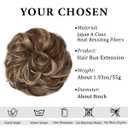CJL HAIR Large Messy Bun Hair Piece Wavy Curly Scrunchies Synthetic Chignon Ponytail Hair Extensions Thick Updo Hairpieces for Women Brunette/Honey Blonde