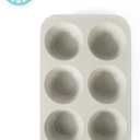 Martha Stewart Gallen 6-Cup Nonstick Carbon Steel Muffin and Cupcake Pan  Cool Grey, Durable Bakeware for Even Baking and Easy Release