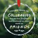 2 x Colleagues Christmas Glass Ornament - Colleague to Friend Ornaments for Work Teams, Besties, Coworkers, Men, Women - Chance Made Us Colleagues Crystal Keepsake