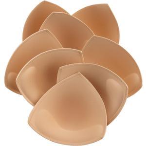 KSang Bra Pads Inserts 4 Pairs - Sewn Edges Breast Padding for Sports Bras Swimsuits Bikini Push up Bra Cups Inserts for B Cup