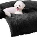 HachiKitty Dog Sofa Bed, Plush Couch Cover for Dogs, Washable Pet Sofa Mat (X-Large Black)