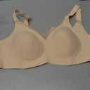 OEAK Womens Wireless Bras V Mesh Comfortable Bralette Supportive Tshirt Bra No Underwire Seamless Push Up Everyday Bras Nude XL