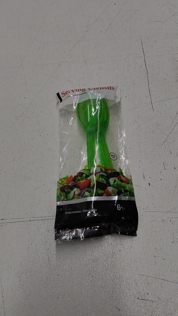 Jacent 6 Piece Blue Plastic Serving Utensils, Colors Vary - 1 Pack