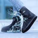Waterproof Shoe Covers Waterproof Overshoe Reusable Foldable Rain Boot Shoe Protectors Non-Slip Rain Snow Shoe Covers Water Resistant Unisex Rain Gear, Medium