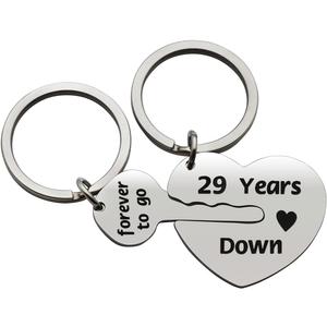 3 x Eilygen Couple Gift 2PCS Matching Couple Keychains 11th 21th Wedding Anniversary Key Chain Gift for Him and Her