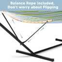 SUNCREAT Portable Outdoor Hammock with Stand Included, Double Hammock with Stand for Outside, Yellow Blue
