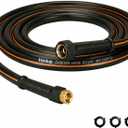 Heavy Duty Garden Hose 10 FT x 5/8" - Non-Expandable Hybrid Rubber Water Hose, Flexible & Leakproof All-Weather Yard Hose with Solid Fittings, Black/Orange