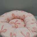 Lesure Cat Tunnel Bed for Indoor Cats - Cute Cat Donut Tunnel Toys with Washable Circle Cushion, Round Pet Peekaboo Cave Toy for Kitten/Puppy/Rabbit, Standard Pink Taffy
