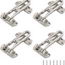 WellMade Swing Bar Door Lock Latch 4 Pack,Door Security Latch for Kids Safety and Home Security, Reinforcement Door Latch Guard Clasp, Satin Nickel