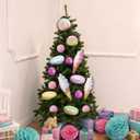Soulchen 16 Pcs Large Pastel Christmas Tree Ornaments Inflatable Candy Macaroon Color Dessert Pendant Ice Cream Sugar Cake Macaroon Donut Candy Balls Ornaments for Christmas Holiday Party