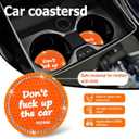 3 x 2PCS Car Cup Holder Coasters, Car Accessories for Women, Non-Slip Wear Resistant and Beautiful, Round Coasters Suitable for Most Car Cup Holders (Orange)